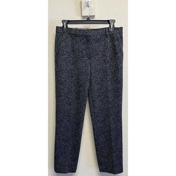 Theory Pants Blue Speckled Knit Wool Blend Tailor Trouser C Size 2 Cropped - Picture 7 of 12